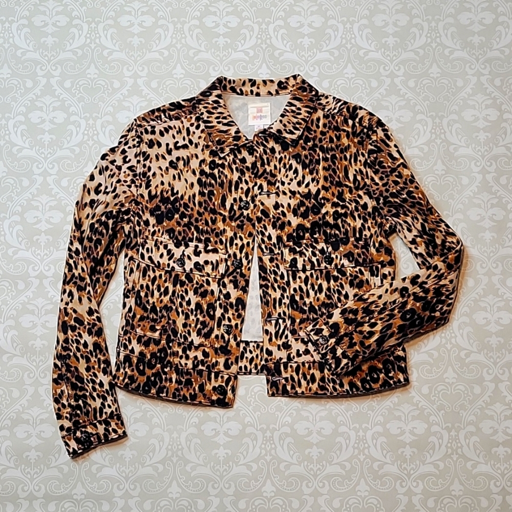 Leopard Print Button Down Jacket - image 1